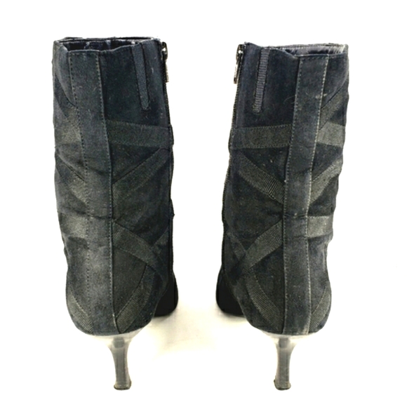 Laura Ashley Grey's Black Fuax Suede, Square Toe, Kitten Heel, Bootie Wmn 10 M - Picture 6 of 12